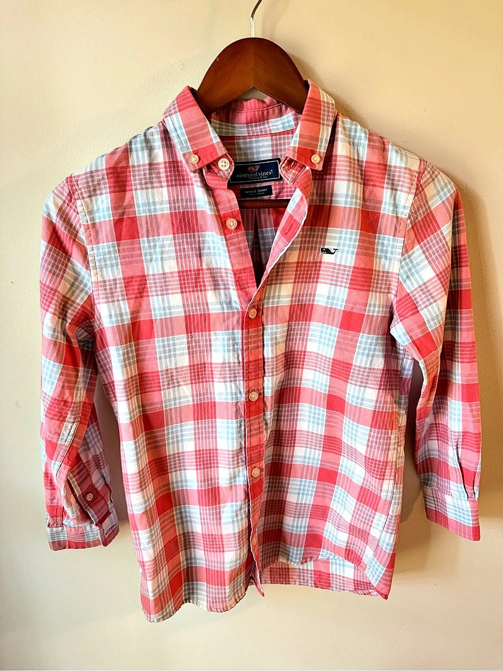 vineyard vines Whale Shirt Plaid Cotton Shirt Size Small
